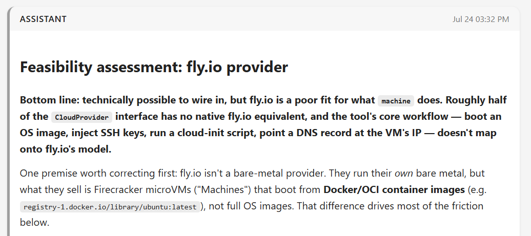 Claude's feasibility assessment of fly.io
